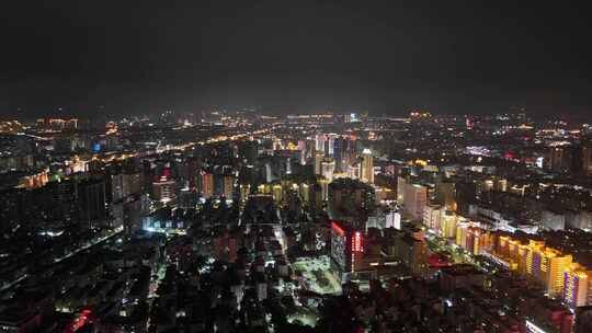 航拍福建泉州丰泽区夜景灯光