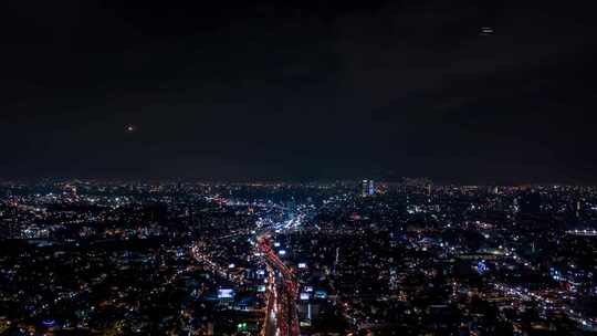 夜间城市交通超延时天线