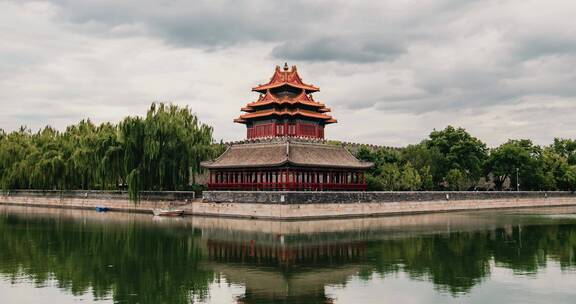 北京故宫角楼护城河古建筑文化历史阁楼