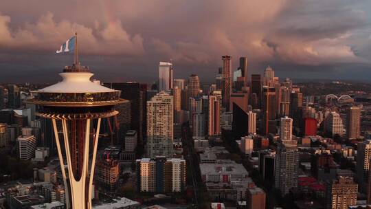 西雅图都市航拍视频素材模板下载