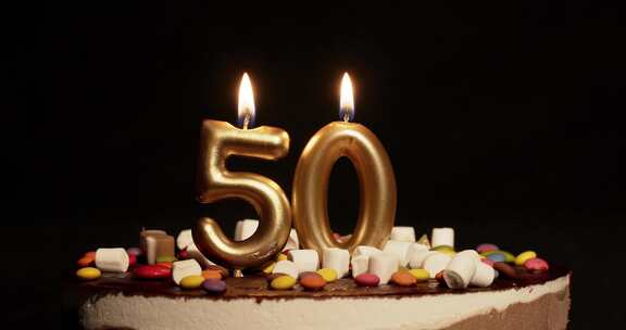50岁、生日、蜡烛、周年纪念