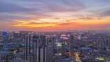 深圳沙井新桥夜景晚霞航拍延时高清在线视频素材下载