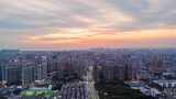 深圳沙井新桥夜景晚霞航拍延时高清在线视频素材下载
