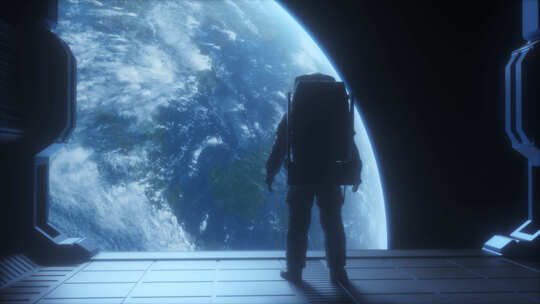 宇航员在太空中寻找地球视频素材模板下载