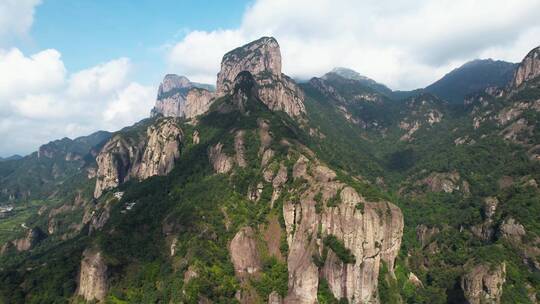 航拍5A景区雁荡山灵岩景观区天柱峰