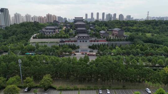 西安清凉寺旅游景区清凉山航拍