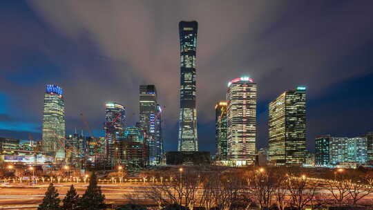 中国北京国贸夜景延时8K30P