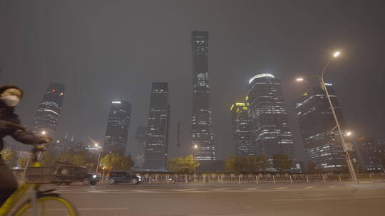 车流人流夜景 城市夜晚空镜