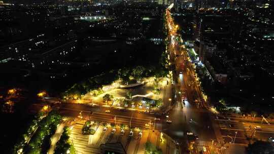 杭州下沙十字路口夜景视频素材模板下载