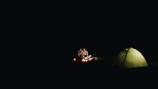 户外露营帐篷野餐野炊浪漫灯光视频素材模板下载