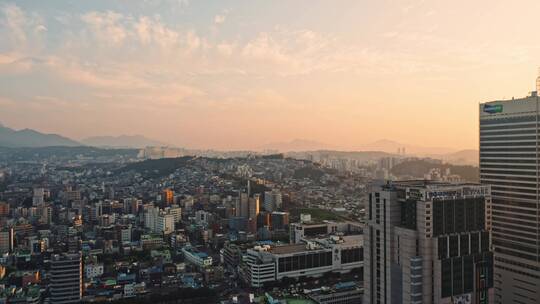 韩国首尔城市航拍