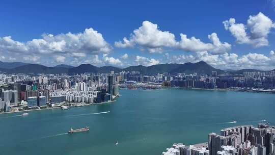香港维多利亚港航拍