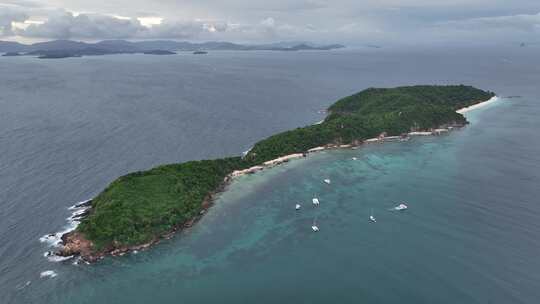 泰国普吉蜜月岛屿海滨自然风光航拍