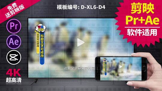 栏目条视频模板Pr+Ae+抖音剪映 D-XL6-D4AE视频素材教程下载