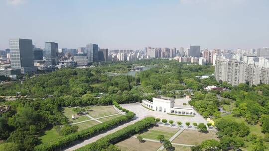 上海大宁郁金香公园4K航拍原素材