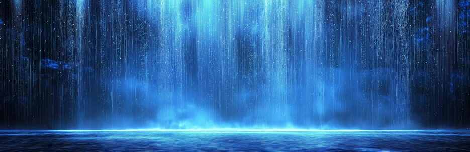 蓝色粒子瀑布背景素材