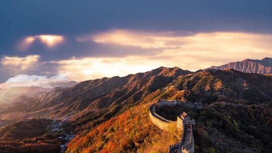 中国历史文化长城古代长城日出长城