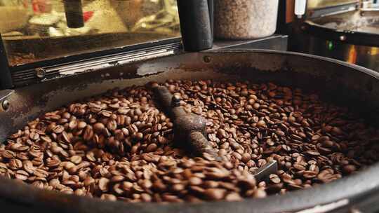 自动烘焙咖啡豆机视频素材模板下载