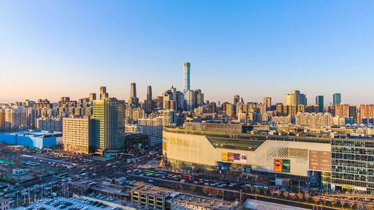 北京国贸CBD城市天际线日落日转夜延时