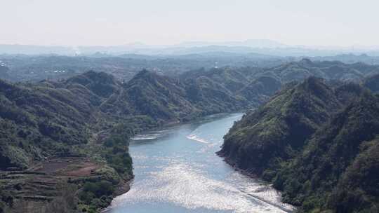 金山银山绿水青山山川河流航拍