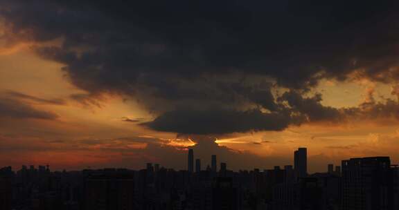 长沙大气夕阳落日光芒万丈【延时】