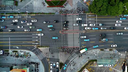 华强北路口车流、人流素材