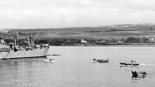 二战 海军基地 军舰停泊 战列舰 风景风光