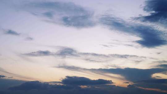 天空晚霞延时黄昏傍晚夜幕降临唯美彩霞风景