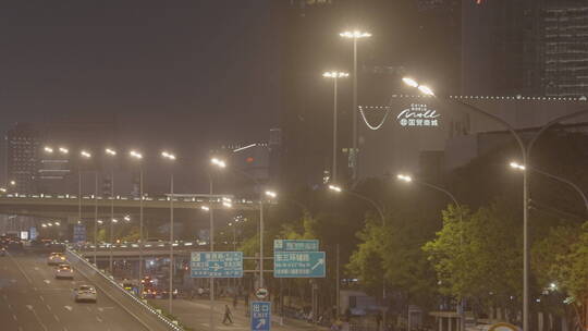 城市夜景 夜景车流