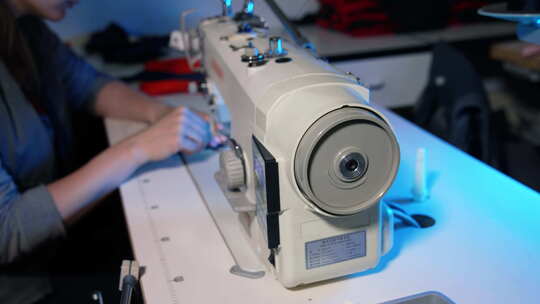 服装厂的女性。在服装厂工作的女工