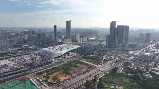 中国广东省广州市增城区新塘站视频素材模板下载