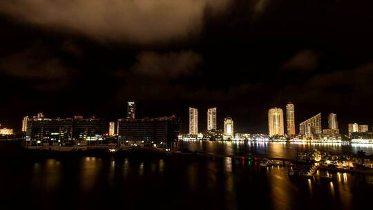 城市上空平静的夜晚