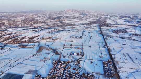 豫西山区雪后村庄航拍  合集