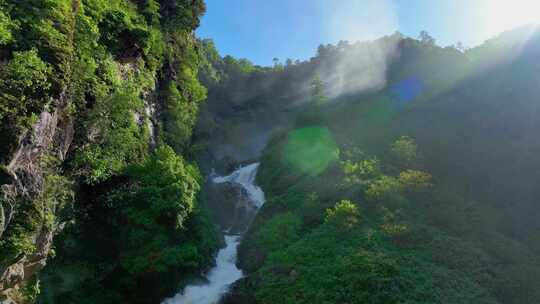 南恩瀑布 云南 瀑布 高山流水 流水