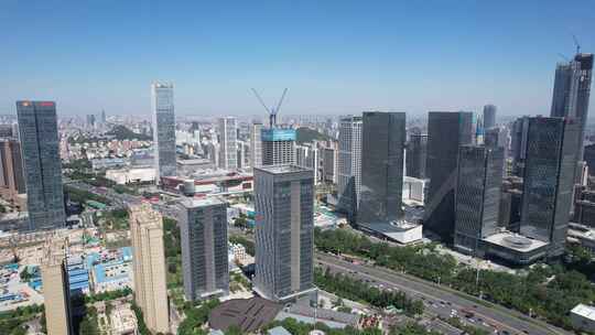 现代化都市中的高楼大厦全景