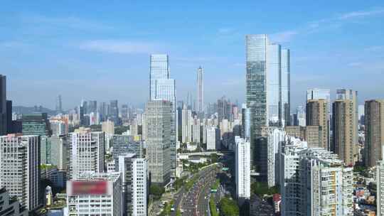 深圳福田下沙航拍福田中心区城市风光