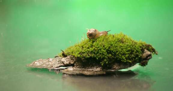 湖面苔藓蜗牛