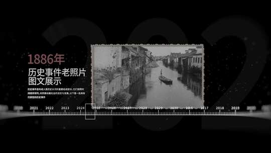 复古历史事件时间线老照片展示