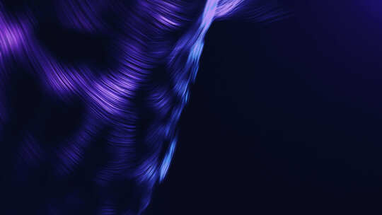高科技紫色与发光颗粒形成线条和纹理波。高