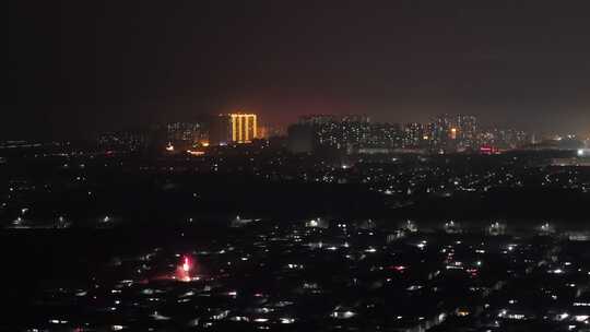 航拍 夜景 过年 年味 年末 夜晚 道路 车辆