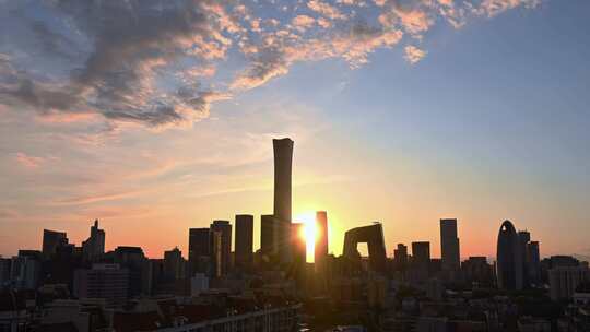 城市建筑都市日出日落朝阳晚霞夕阳黄昏