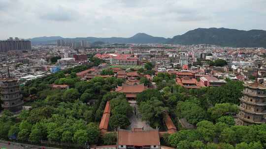 福建泉州古西街钟楼开元寺航拍