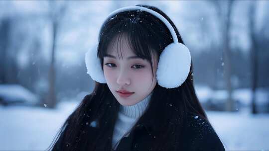 雪中美女