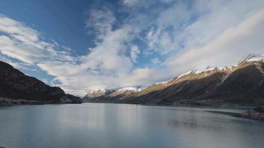 河流湖泊雪山延时摄影