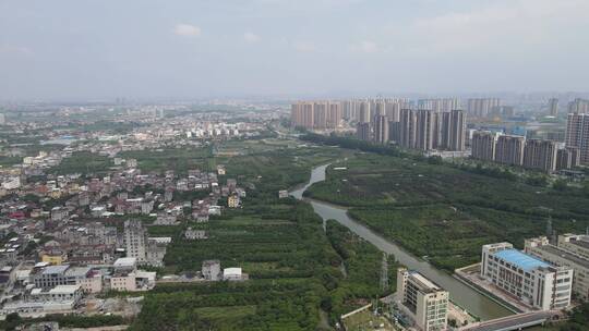 航拍福建莆田城市风光