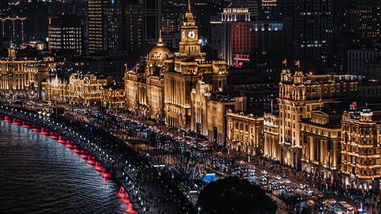 4K航拍上海夜景视频合集