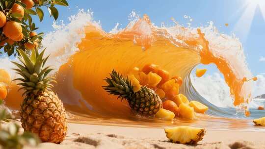 夏日饮品奶茶 果肉 果粒水果