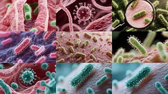 3D微生物病毒细菌医学动画素材高清在线视频素材下载