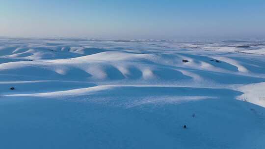呼伦贝尔自然风光冬日原野雪景