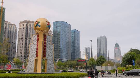 广西南宁五象新区城市街道街景